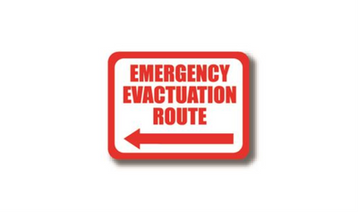 12" x 9" RECTANGLE SIGNS - Rectangle Sign - Emergency Evacuation Route - DSV-SIGN 108 #0306 -UEN