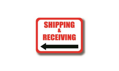 36" x 27" RECTANGLE SIGNS - Rectangle Sign - Shipping & Receiving (Left Arrow) - LS-SIGN 972 #0344L -UEN