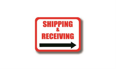 12" x 12" RECTANGLE SIGNS - Rectangle Sign - Shipping & Receiving (Right Arrow) - DSV-SIGN 144 #7010 -UEN