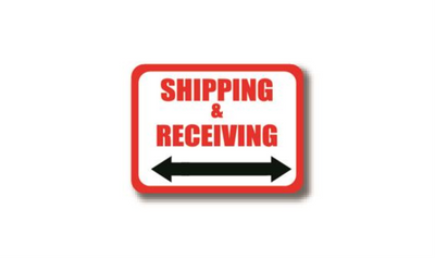 12" x 9" RECTANGLE SIGNS - Rectangle Sign - Shipping & Receiving (Double Arrow) - LS-SIGN 108 #0341D -UEN