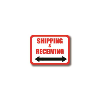 12" x 9" RECTANGLE SIGNS - Rectangle Sign - Shipping & Receiving (Double Arrow) - DSV-SIGN 108 #0341D -UEN