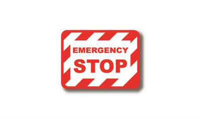 12" x 12" RECTANGLE SIGNS - Rectangle Sign - Emergency Stop - DSV-SIGN 144 #7016 -UEN