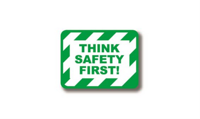 50" x 32" RECTANGLE SIGNS - Rectangle Sign - Think Safety First - DSV-SIGN 1600 #0375 -UEN