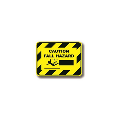 12" x 9" RECTANGLE SIGNS -  Rectangle Sign - Caution Fall Hazard - LS-SIGN 108 #2140 -UEN