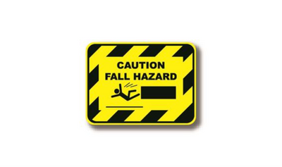 30" x 21" RECTANGLE SIGNS - Rectangle Sign - Caution Fall Hazard - DSV-SIGN 630 #2142 -UEN