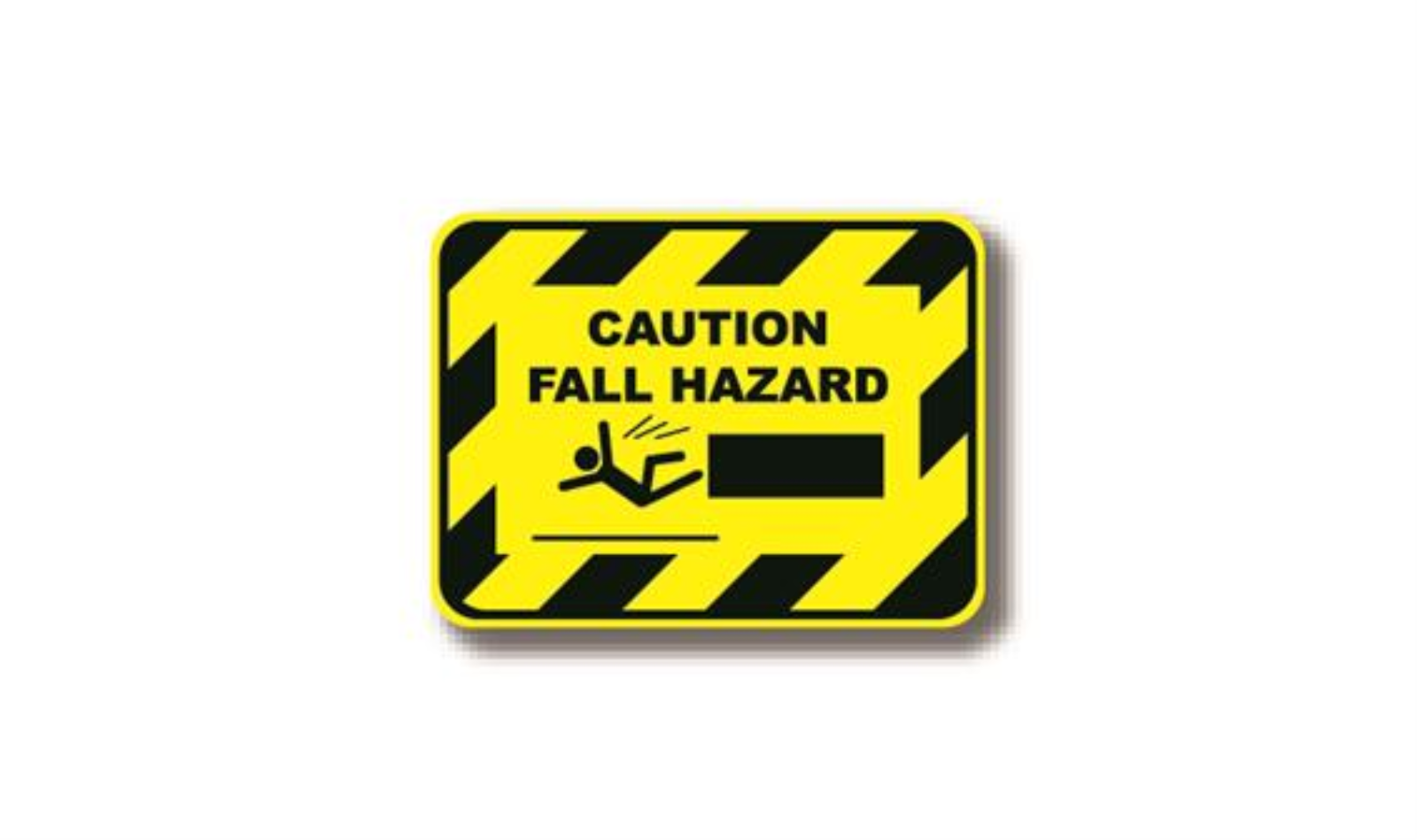 12" x 9" RECTANGLE SIGNS -  Rectangle Sign - Caution Fall Hazard - DSV-SIGN 108 #2140 -UEN