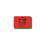 24" x 18" RECTANGLE SIGNS -  Rectangle Sign - Trash Can(Red) - DSV-SIGN 432 #2222 -UEN