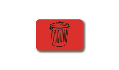 12" x 12" RECTANGLE SIGNS - Rectangle Sign - Trash Can(Red) - DSV-SIGN 144 #7042 -UEN