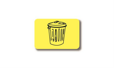 24" x 18" RECTANGLE SIGNS - Rectangle Sign - Trash Can(Yellow) - LS-SIGN 432 #2227 -UEN