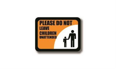12" x 9" RECTANGLE SIGNS - Rectangle Sign - Please Do Not Leave Children Unattended - LS-SIGN 108 #2276 -UEN