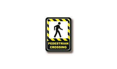 50" x 32" RECTANGLE SIGNS - Rectangle Sign - Pedestrian Crossing - DSV-SIGN 1600 #0390 -UEN