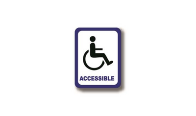 12" x 9" RECTANGLE SIGNS - Rectangle Sign - Accessible - DSV-SIGN 108 #0416 -UEN