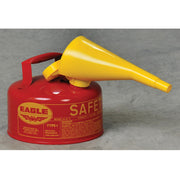 Eagle Type I Steel Safety Can for Flammables - 1 Gallon -  w/Funnel - Flame Arrester - Red - UI10FS