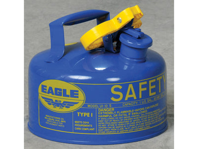 Justrite Type I Steel Safety Can for Kerosene - 1 Gallon - Flame Arrester - Blue - UI10SB