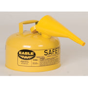 Eagle Type I Steel Safety Can for Diesel - 2 Gallon - with Funnel - Flame Arrester - Yellow - UI20FSY