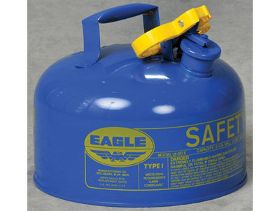 Justrite Type I Steel Safety Can for Kerosene - 2 Gallon - Flame Arrester - Blue - UI20SB