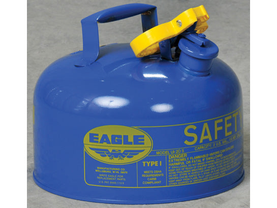 Eagle Type I Steel Safety Can for Kerosene - 2 Gallon - Flame Arrester - Blue - UI20SB