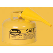 Eagle Type I Steel Safety Can for Diesel - 2.5 Gallon - with Funnel - Flame Arrester - Yellow - UI25FSY