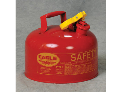Justrite Type I Steel Safety Can for Flammables - 2.5 Gallon - Flame Arrester - Red - UI25S