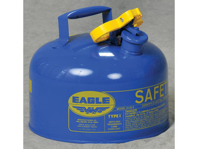 Justrite Type I Steel Safety Can for Kerosene - 2.5 Gallon - Flame Arrester - Blue - UI25SB