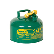 Eagle Type I Steel Safety Can for Combustibles - 2.5 Gallon - Flame Arrester - Green - UI25SG