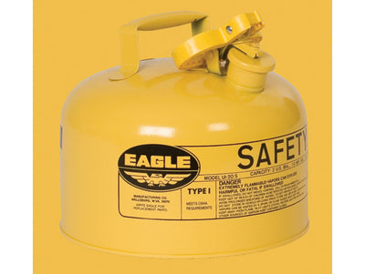 Justrite Type I Steel Safety Can for Diesel - 2.5 Gallon - Flame Arrester - Yellow - UI25SY
