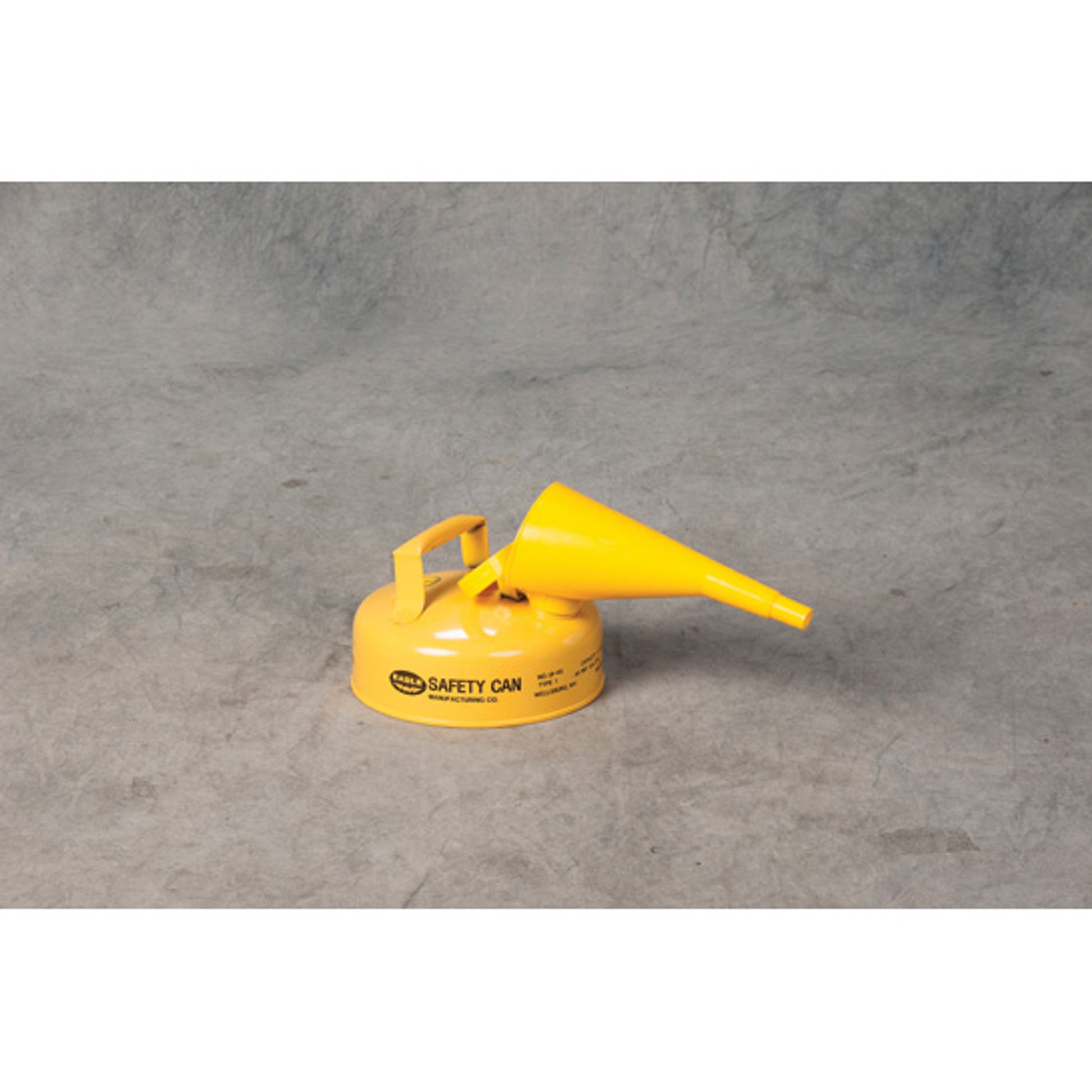 Eagle Type I Steel Safety Can for Flammables - 2 Quart - with Funnel - Flame Arrester - Yellow - UI4FSY