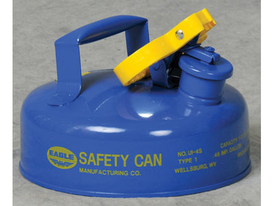 Justrite Type I Steel Safety Can for Kerosene - 2 Quart - Flame Arrester - Blue - UI4SB