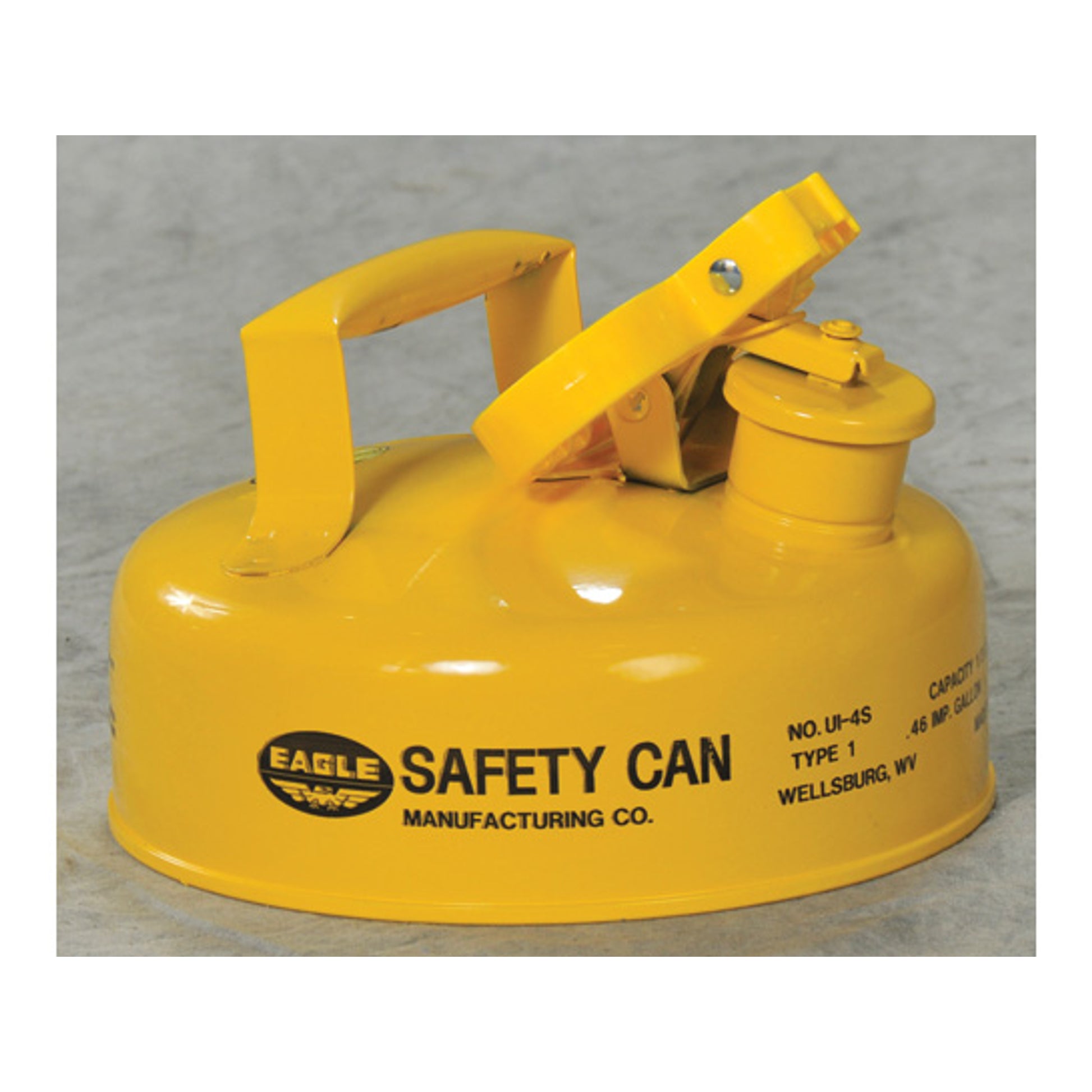 Eagle Type I Steel Safety Can for Diesel - 2 Quart - Flame Arrester - Yellow - UI4SY