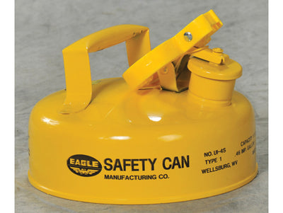Justrite Type I Steel Safety Can for Diesel - 2 Quart - Flame Arrester - Yellow - UI4SY