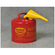 Eagle Type I Steel Safety Can for Flammables - 5 Gallon - with Funnel - Flame Arrester - Red - UI50FS