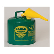 Eagle Type I Steel Safety Can for Combustibles - 5 Gallon - with Funnel - Arrester - Green - UI50FSG