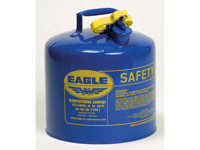 Justrite Type I Steel Safety Can for Kerosene - 5 Gallon - Flame Arrester - Blue - UI50SB