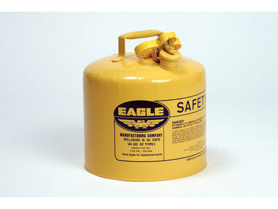 Justrite Type I Steel Safety Can for Diesel - 5 Gallon - Flame Arrester - Yellow - UI50SY