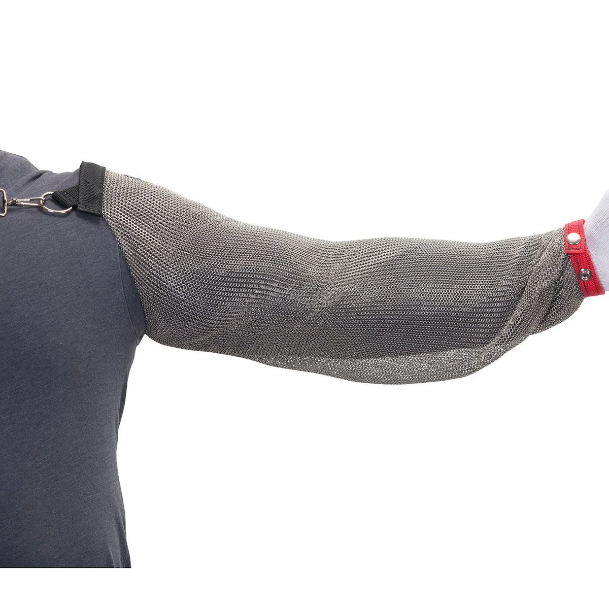 US Mesh Metal Sleeves Stainless Steel Sleeve w/Adjustable Chest Strap - Silver - 1/EA - USM-3105