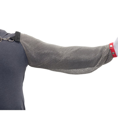 US Mesh Metal Sleeves Stainless Steel Sleeve w/Adjustable Chest Strap - Silver - 1/EA - USM-3105