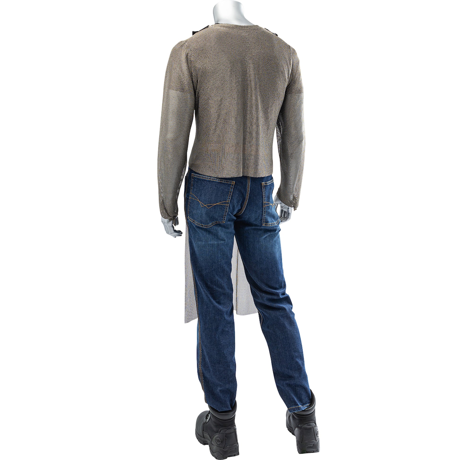 US Mesh Metal Clothing Titanium Wire Ring Full Body Tunic w/Sleeves - Silver - 1/EA - USM-4301TI