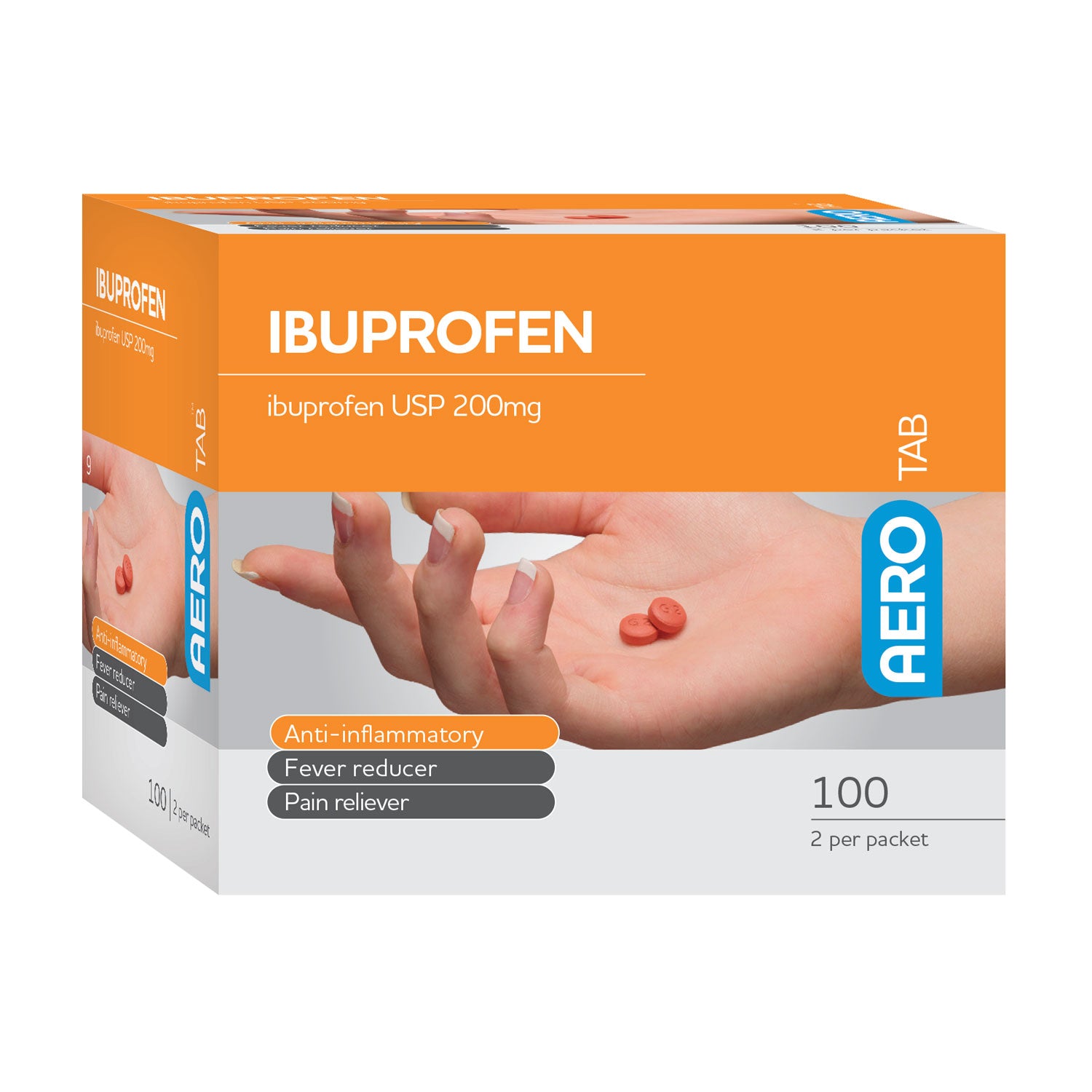 AERO AEROTAB Ibuprofen Tablets 100/box - ATIB100