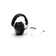 Venture Gear- LOW PROFILE COMBO - Earmuff: GRAY / Eyewear: CLEAR - 1/Box