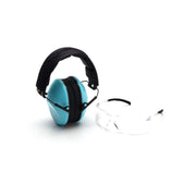 Venture Gear- LOW PROFILE COMBO - Earmuff: BLUE / Eyewear: CLEAR - 1/Box