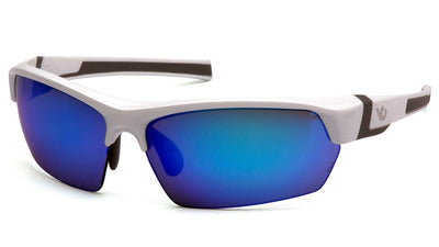 Venture Gear Tensaw White Gray Frame/Ice Blue Mirror Anti-Fog Lens Safety Eyewear