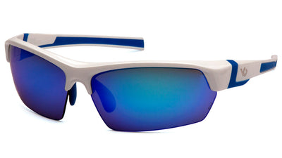 Venture Gear Tensaw White Blue Frame/Ice Blue Mirror Anti-Fog Lens Safety Eyewear