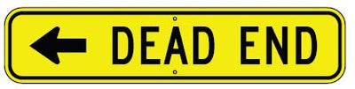 DEAD END WITH RIGHT ARROW - WARNING TRAFFIC SIGN