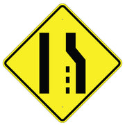 LEFT LANE ENDS SYMBOL - WARNING TRAFFIC SIGN - LEFT LANE ENDS SYMBOL - WARNING TRAFFIC SIGN , 36” DIA, Aluminum (.080) HIP Reflective