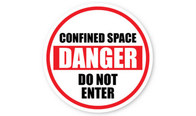 20" CIRCLE SIGNS - Circle Sign - Confined Space Danger Do Not Enter - DSV-SIGN 400 #1942 -UEN