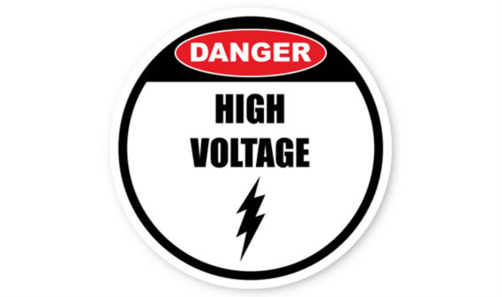 12" CIRCLE SIGNS -  Circle Sign - Danger High Voltage - LS-SIGN 144 #1932 -UEN