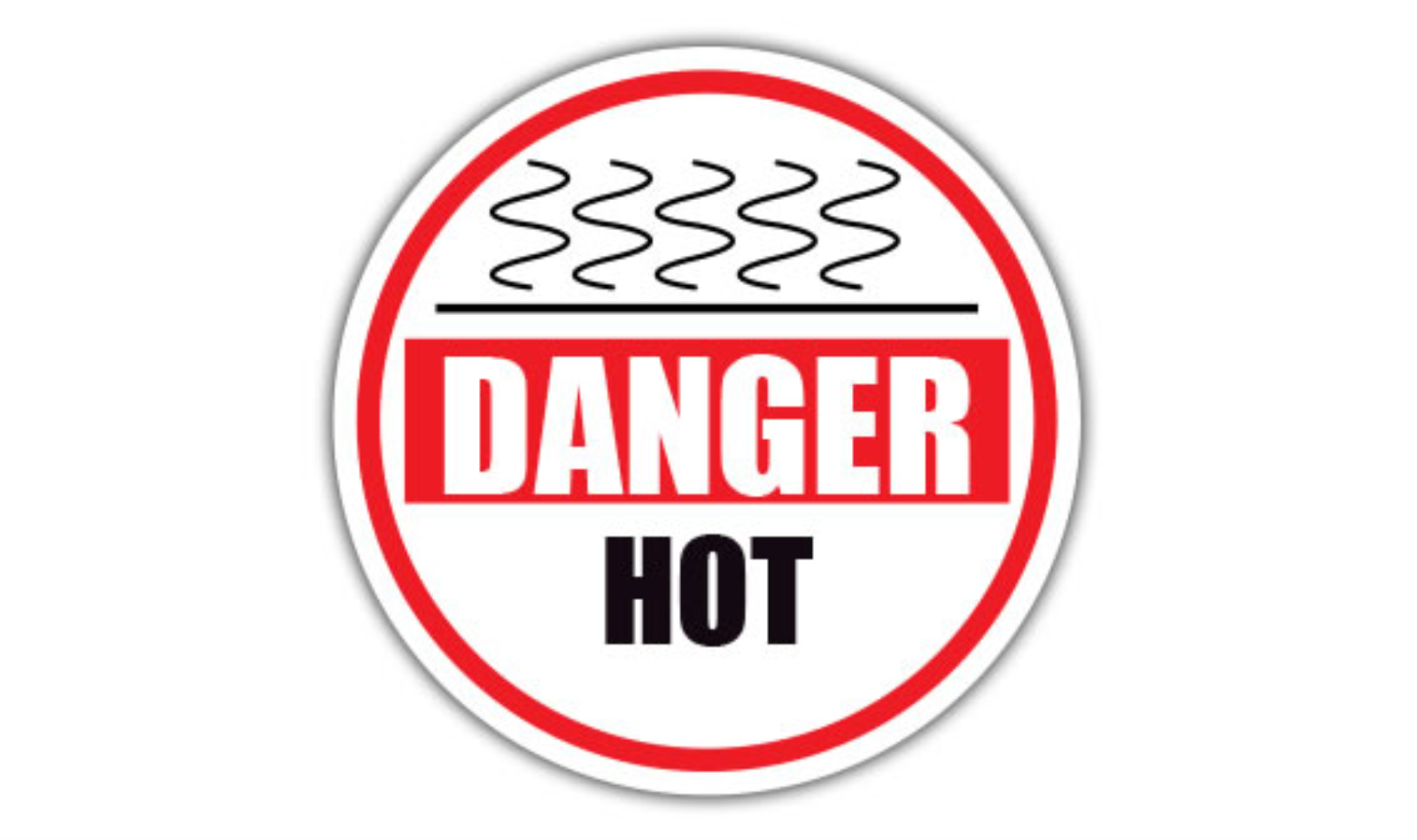20" CIRCLE SIGNS -  Circle Sign - Danger Hot - DSV-SIGN 400 #1956 -UEN