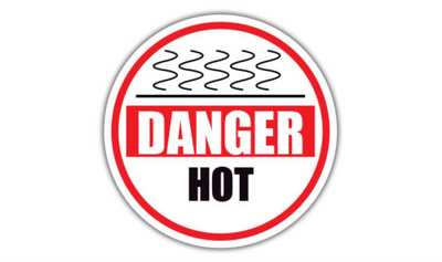 16" CIRCLE SIGNS - Circle Sign - Danger Hot - LS-SIGN 256 #1954 -UEN