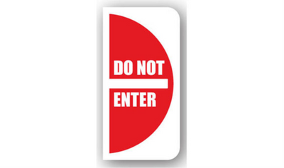 15" x 30" HALF SIGNS - Half Sign - Do Not Enter (Left) - DSV-SIGN 450 #0619LEFT -UEN