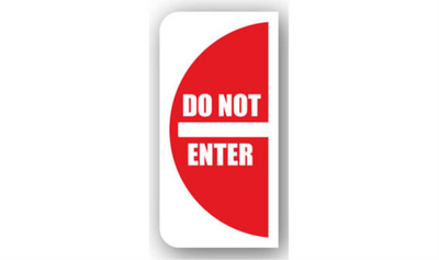 15" x 30" HALF SIGNS - Half Sign - Do Not Enter (Right) - DSV-SIGN 450 #0619RIGHT -UEN